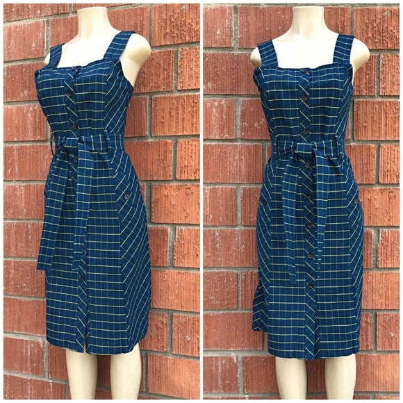 LAST 1❗CURRENT AIR Anthro Dark Teal / Yellow Dress - Picture 8 of 8